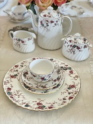 MINTON Ancestral 4 Piece Place Setting Cup Saucer 10.5” Dinner Plate Bread Plate • $58