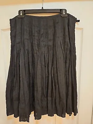 Women Sigrid Olsen Black Pleats Skirt Size 14 • $15