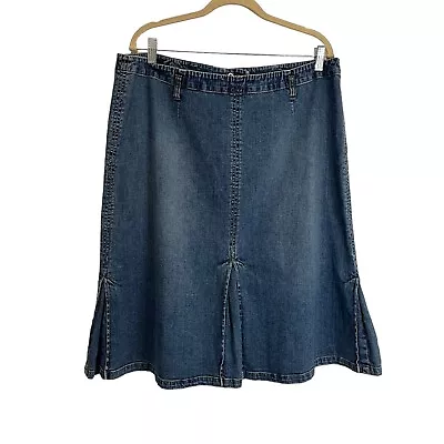 Sigrid Olsen Modest Light Wash Denim Jean Skirt Womens Size 16W • $22.49