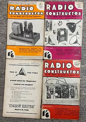 The Radio Constructor 4 Magazines - June Sept Oct & Dec 1952 • £19.99