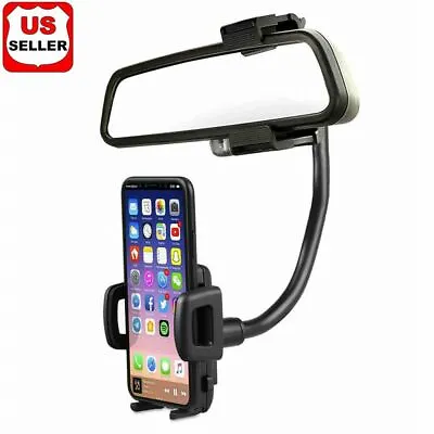 Universal 360° Car Rearview Mirror Mount Stand Holder Cradle For Cell Phone GPS • $8.99
