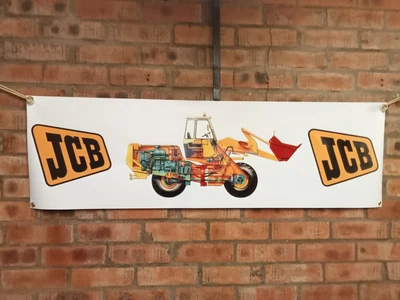$31.33 • Buy JCB 431 FRONT LOADER Large Pvc WORK SHOP BANNER Garage Man Cave