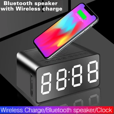 $43.95 • Buy 3IN1 Digital Alarm Clock &Wireless Charger &Bluetooth Radio Speaker LED Display