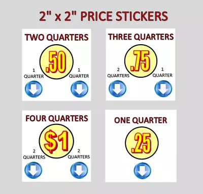 2 PACK Candy Vending Machine Label Price Sticker 2  X 2  • $1.19