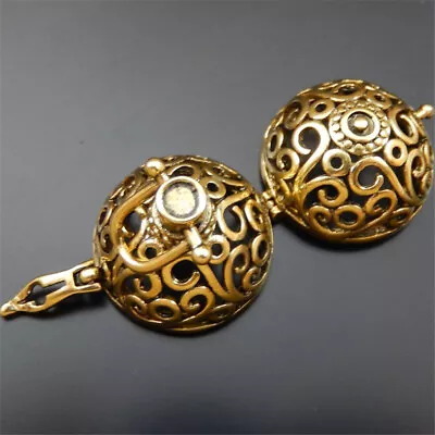 2 Golden Brass Mexican Bola Ball Locket Chime Charm Harmony Pendant DIY 29*25mm • $5.69