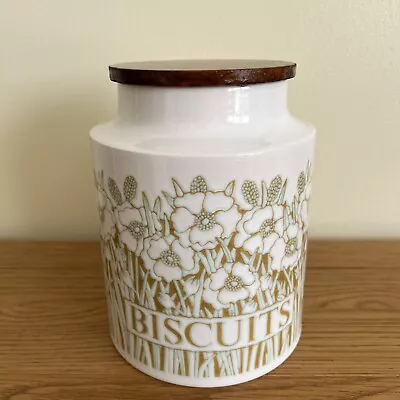 Vintage Hornsea Pottery White Fleur Large Biscuit Storage Jar With Lid Excellent • £10