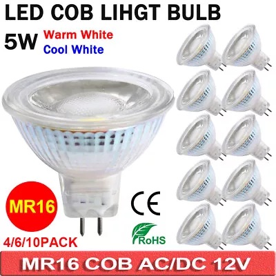 MR16 LED Light Bulbs 12V 5W Spotlight 50W Halogen Bulb Equivalent COB Lighting • $13.79