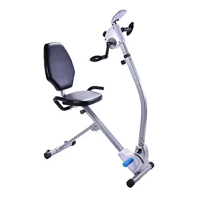 Stamina Upright Seated Indoor Cardio Exercise Bike W/ Upper Body Exerciser Gray • $116.99