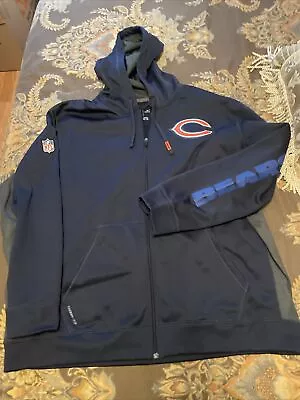 Chicago Bears Hoodie Mens 3XL  Blue Nike NFL Sweatshirt Therma Fit￼ • $38.99