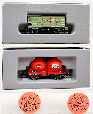 Marklin Z Scale M/M 1805 & 1806  2 COLLECTOR Freight Cars  Marklin Boxes  C9 • $79.95