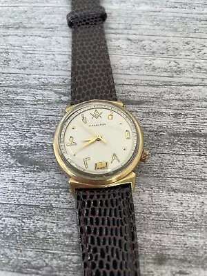 Hamilton Electric Vintage Man’s Wristwatch With  Masonic Dial • $54