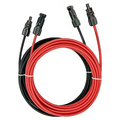 10 AWG Solar Panel Extension Cable PV Wire Solar Connectors Pair Black Red 6mm² • $147.99