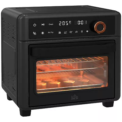 HOMCOM Air Fryer Oven 13L Mini Oven Countertop Convection Oven 1200W Black • £66.99