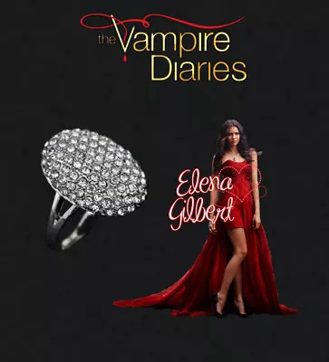 The Vampire Diaries Elena Gilbert Multi Zirconia Crystal Stone Silver Plate Ring • £8.45