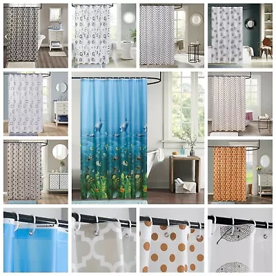 Extra Long Shower Curtain Waterproof Polyethylene Vinyl Fabric Bathroom Curtains • £5.49