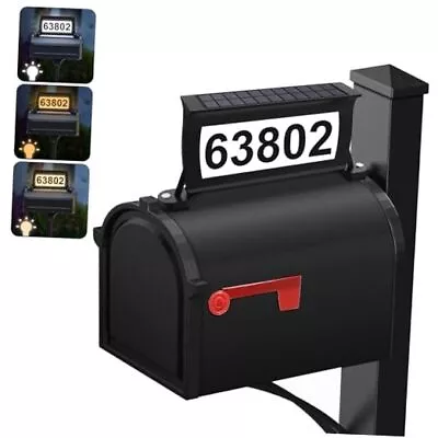 Solar Address Sign 3 Colors-in-1 Waterproof Mailbox Number Plaque For Outside  • $44.04