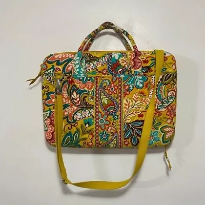 Vera Bradley Yellow Laptop Computer Portfolio Case With Strap • $20