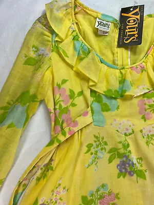Vintage Women’s Dress XS Small Yellow This Is Yours San Francisco Hippy NWT Maxi • $90.99