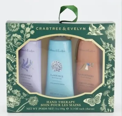 Crabtree & Evelyn GARDENERS LA SOURCE LAVENDER 3X100g Hand Therapy Set • £35
