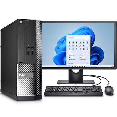 DELL Windows 11 Pro Desktop Computer 16GB 2TB HDD Quad Core I5 PC 22  MONITOR • $185