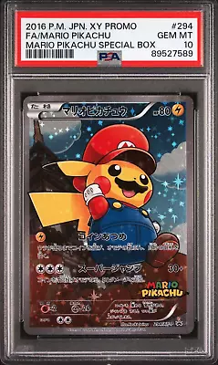 2016 Pokemon Mario Pikachu Japanese Full Art Promo 294/XY-P PSA 10 GEM MINT • $6499