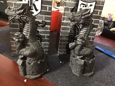 $24.95 • Buy (PAIR) Of Dragon Taper Candle Holder Heavy  #BK362