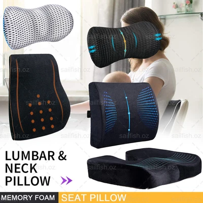 $23.45 • Buy Seat Memory Foam Lumbar Back Pillow Support Cushion Chair Neck Pillow Car Office