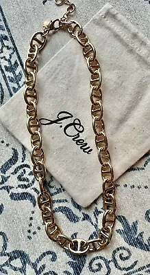 J Crew Signed Gold Tone Chain Link Mariner Necklace • $28.04