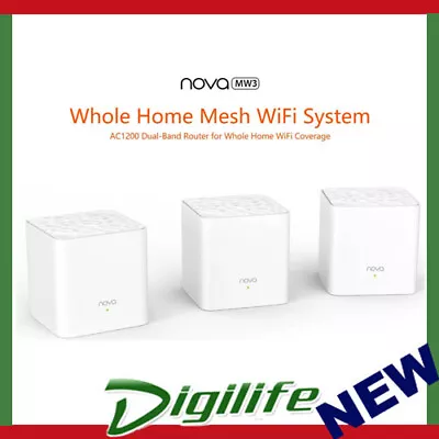 Tenda Nova MW3 AC1200 Whole Home Mesh WiFi System 3 Pack AU Waranty • $139