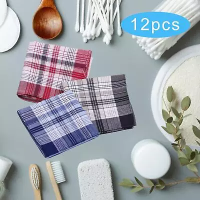 12x Cloth Men's Handkerchiefs Hanky Pocket Square Hankies Kerchief For • £12.22