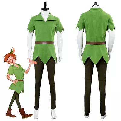 Peter Pan Cosplay Costume Outfit Halloween Suit Green Dress Uniform Men • $75.65