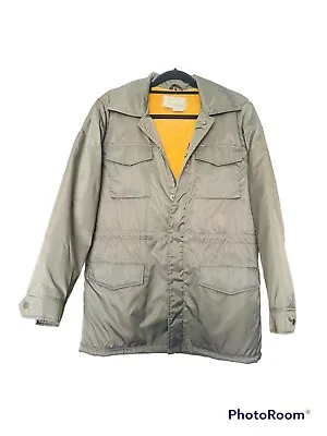 SPICER Men Sportswear Fur Lined Light Green Jacket Shower Proof Sz 95 Vintg NWOT • $85