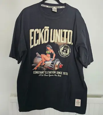 ECKO T-Shirt Black Mens 2XL - The Classic T-Shirt - Part Padded Design - RARE • £20