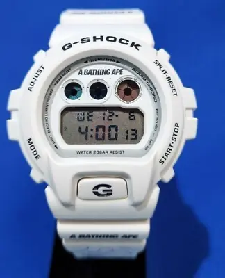 G-SHOCK A BATHING APE Collaboration Watch DW-6900 2017 White 2401M* • $244