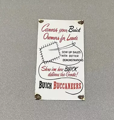 Vintage 12” Buick Buccaneeres Porcelain Sign Car Gas Oil Truck Automobile • $84.99