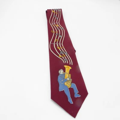 $16.95 • Buy Vintage Men's Enigma Necktie Trombone Player Musician Musical Symbols Tie