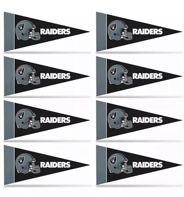 Raiders Mini Pennant Banner Flags 4  X 9  Fan Cave Decor 8 Pk Set • $9.99