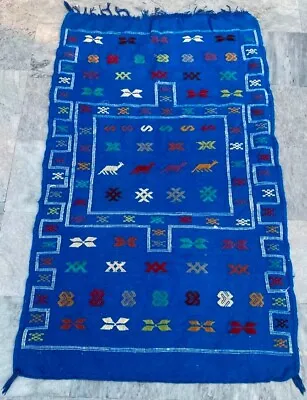 3x5 Vintage Moroccan Handwoven Kilim Sabra Traditional Berber Nomadic Wool Rug • $149.99