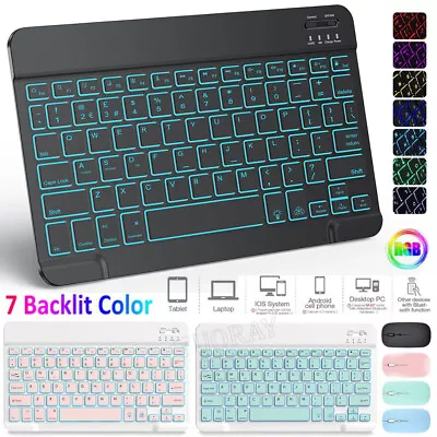 Backlit Keyboard Mouse For Samsung Galaxy Tab A9+ S9 FE S8 S7 S6 Lite A9+ A8 A7 • $26.89