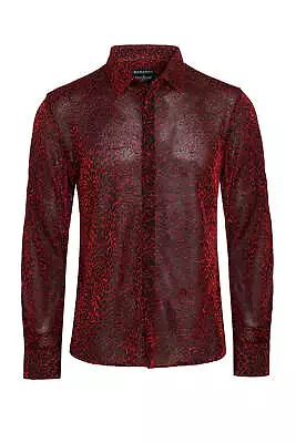 Barabas Men's Leopard Pattern Print Design Button Down Long Sleeves Shirts B307 • $69