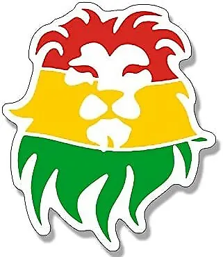 3.5x4 Inch Rasta Lion Head Shaped Sticker (Rastafari Afro Weed Pot Reggae) • $9