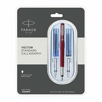 £13.22 • Buy Parker Vector Standard Calligraphy CT Fountain Pen Blue Ink