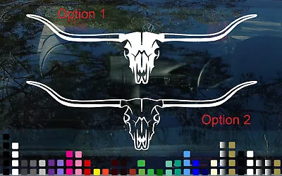 Longhorn Bull Skull Aussie Car Sticker Decal Cowboy Ute Cowgirl Outback 10~180cm • $7.99