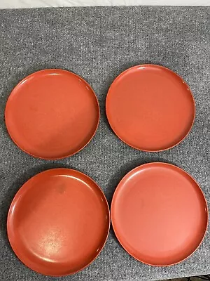 Lot Of 4 Vintage Holiday Kenro Red 10” Dinner Plates. • $17