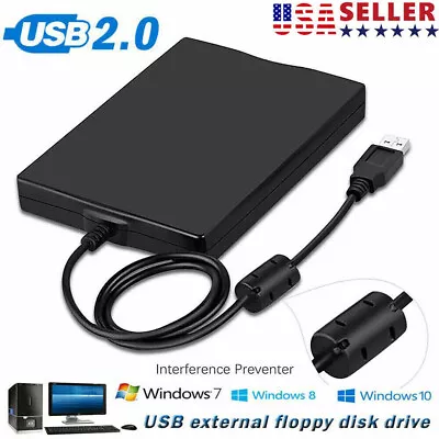 Floppy Disk Reader Dual USB Type A/C Floppy Disk Drive/Player/Converter Black • $17.89