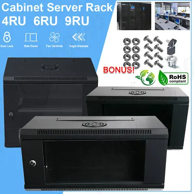 4/6/9RU 19 Inch 450mm Deep Wall Mount Cabinet Server Rack Data Network Comms New • $107.95