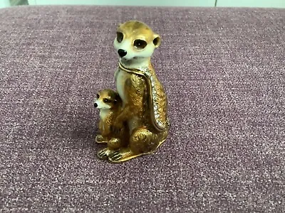 £5.29 • Buy Meerkat & Baby Family Keepsake Trinket Box - Crystal Enhanced Ornament