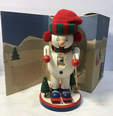 Vintage 1994 Nutcracker Village 640024 Skiing Snowman Christmas Figurine Display • $19.99