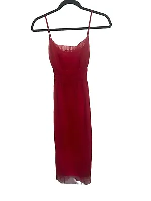 Vivienne Tam Vintage Red Mesh Midi Dress Size 0 • $125