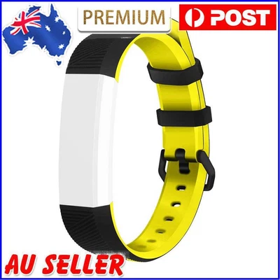 $9.87 • Buy Silicone Watch Band Bracelet Strap For Fitbit Alta HR (Black+Yellow)